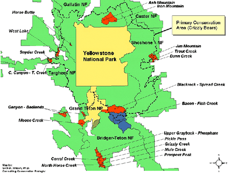 Map Of Yellowstone Park. Yellowstone National Park,